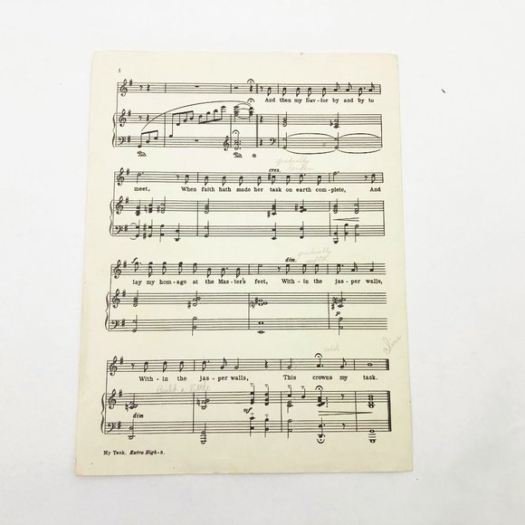 Ashford "My Task" Sheet Music Vocal Sacred Extra High Voice - Picture 2 of 4